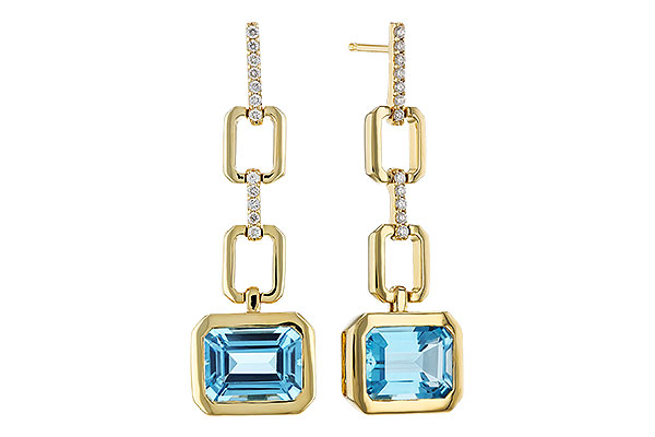 A320-68561: EARRINGS 3.20 BLUE TOPAZ 3.32 TGW (8x6MM BT)