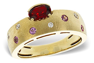 D320-70434: LDS RG .58 MULTI CLR (GAR & PINK SAPP) .66 TGW