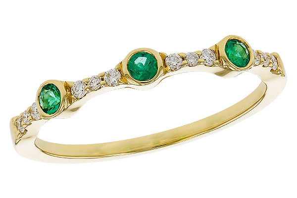 E320-66770: LDS WED RG .11 EMERALD .20 TGW
