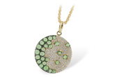 F234-30443: NECK .95 ROSE CUT GREEN GARNET 1.37 TGW