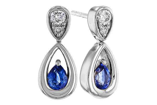 H320-66770: EARRINGS .42 SAPPHIRE .54 TGW (4x3 SAPP)