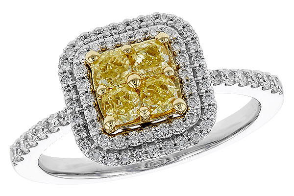 K320-67670: LDS RG .52 FANCY YELLOW DIAMONDS .85 TW