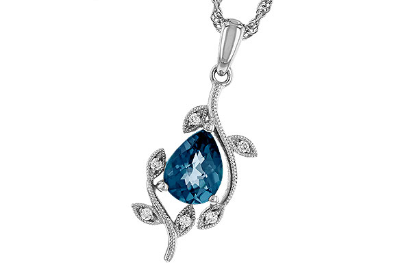 K320-67697: NECK 1.20 LONDON BLUE TOPAZ 1.25 TGW (8x6MM LBT)